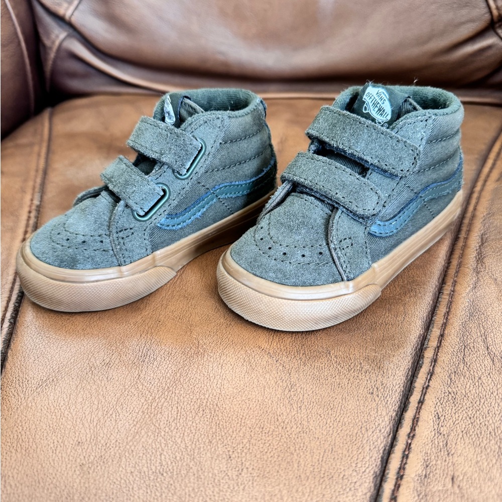 Toddler vans army green high top size 6